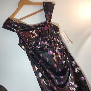 NWT MAGGY LONDON Asymmetrical Formal Floral Dress